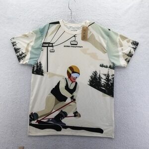 Locale Shirt Mens Large Gore Mountain Ski Resort Graphic White Short Sleeve New